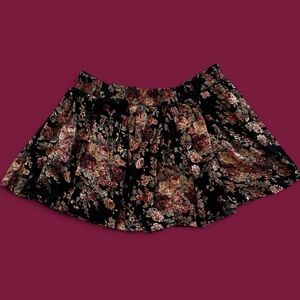 Ralph Lauren Black and Pink Tapestry Floral Mini Skirt
